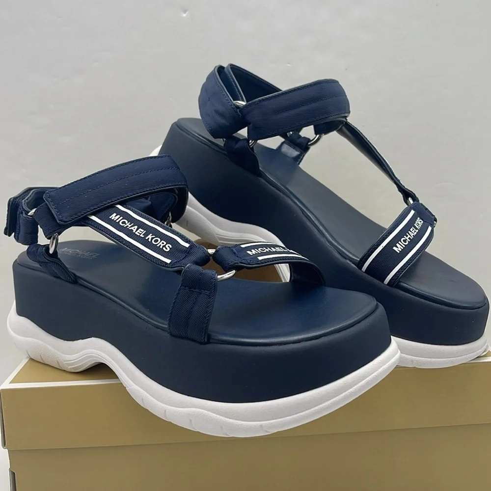 MICHAEL KORS Katrina Nylon Sport Sandal Navy  New